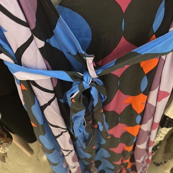 Vici collection long retro pattern print wrap dress XS NWT - Picture 4 of 4